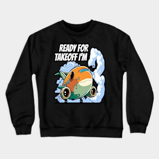 Ready for Takeoff I'm 3 - 3nd Birthday Boy Airplane Theme Crewneck Sweatshirt